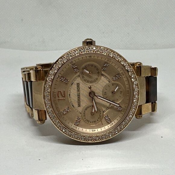 Michael Kors MK5841 Women's Two Tone Analog Rose Dial Quartz Wrist Watch NUL64 - Picture 6 of 11